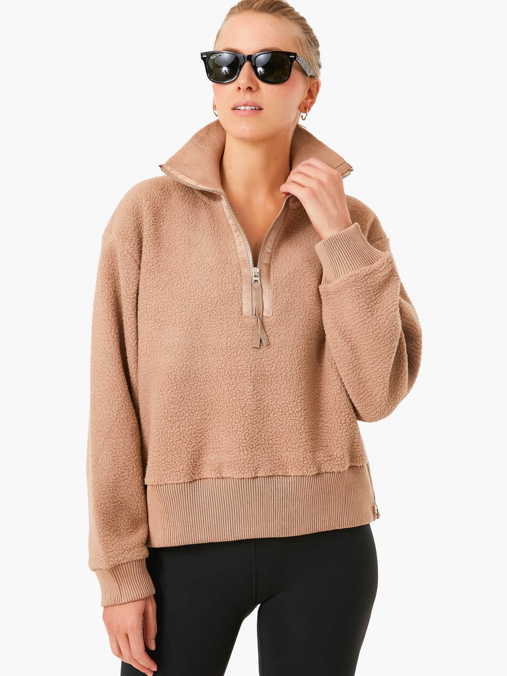 Varley Roselle Sherpa Half-Zip Jacket with Gold Zip